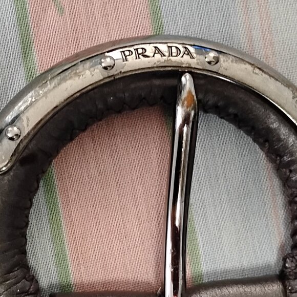 ❤️Womens PRADA Metallic Wide Belt Size 34/85 main image 7